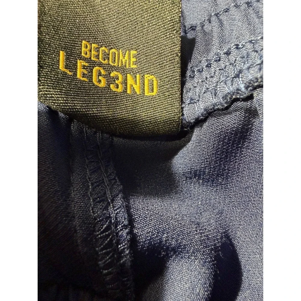 Leg3nd Discovery Mens Cargo Jogger Pants Navy Blue Elastic Waist Stretch Size M